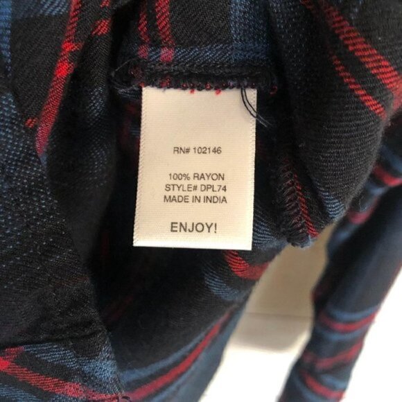 Anthropologie Michael Stars Plaid Relaxed Fit Boyfriend Flannel XS - Picture 7 of 8